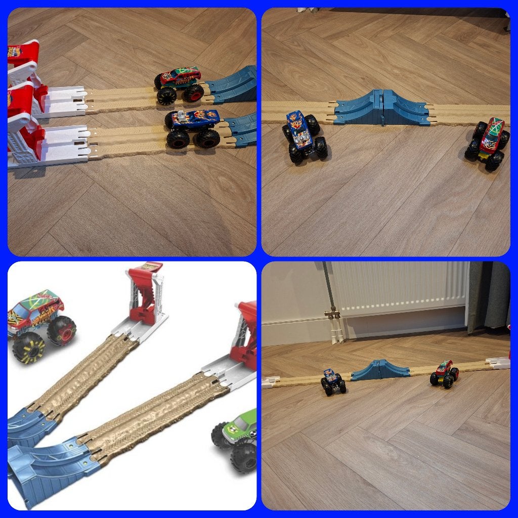 Hot wheels monster truck double destruction speelset., Ophalen, Racebaan, Zo goed als nieuw, Hot Wheels