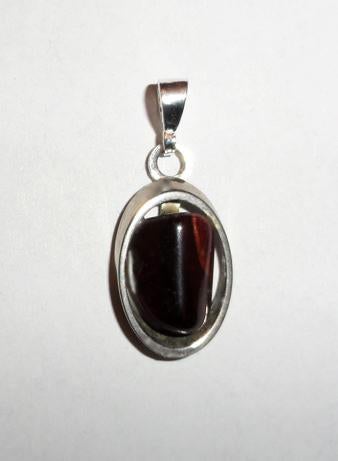 Hangertje Tijgerijzer 925 zilver, Verzenden, Zo goed als nieuw, Met edelsteen, Zilver