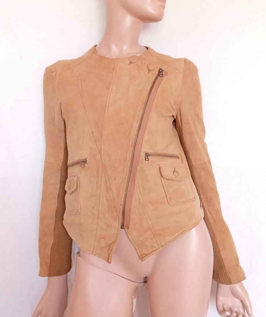 EMJ NATURALLY AUSTRALIAN Leren Jasje , Maat 36 - 38, Verzenden, Zo goed als nieuw, Maat 36 (S), Beige