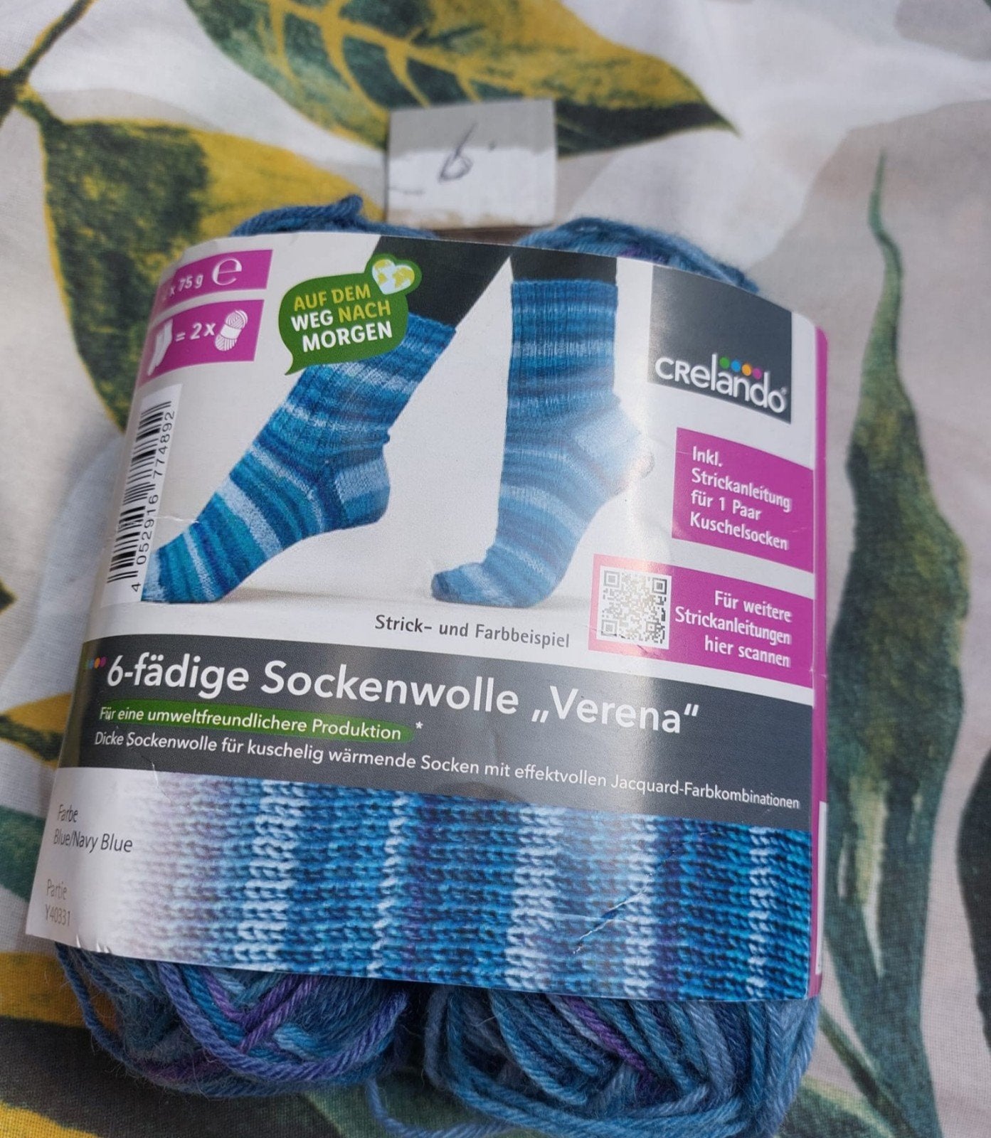 Pakket sokkenwol blauw gemêleerd, Ophalen of Verzenden, Nieuw, Haken, Wol of Garen