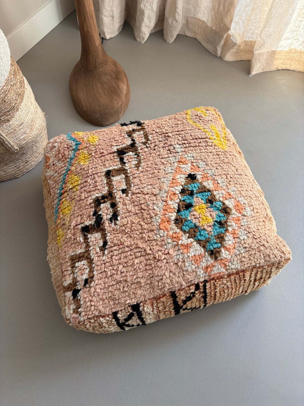 Vierkante Poef - 60x60x20 cm, Ophalen, Gebruikt, Vierkant, Stof