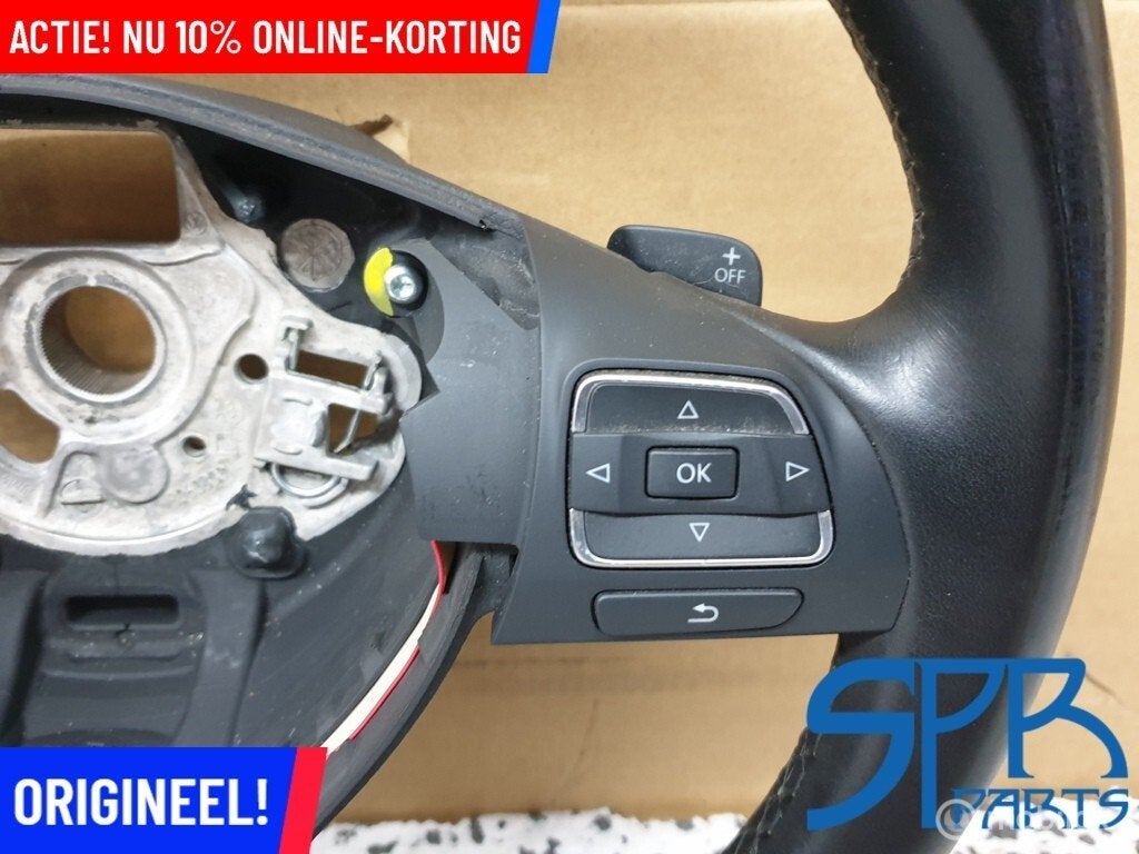 GOLF 6 T5 GP MULTIFUNCTIONEEL FLIPPERS Stuurwiel leder STUUR, Gebruikt, Volkswagen, Ophalen of Verzenden, Volkswagen
