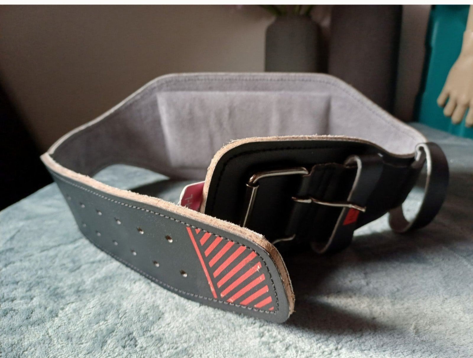 NIEUWE LEREN CORENGHT HALTER/GEWICHT-HEFRIEM mt M/L, Sport en Fitness, Ophalen, Nieuw, Armen, Halterriem