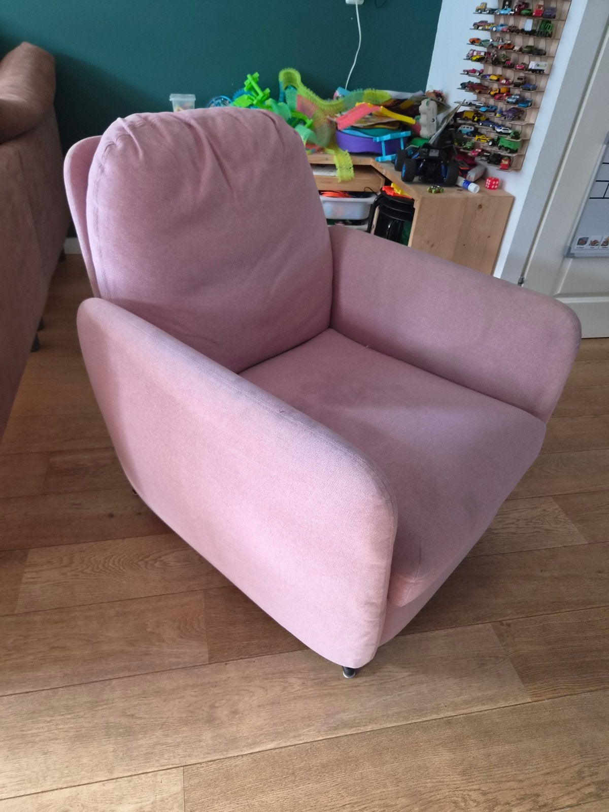 Roze IKEA fauteuil - EKOLSUND, Ophalen, Gebruikt, 75 tot 100 cm, 75 tot 100 cm