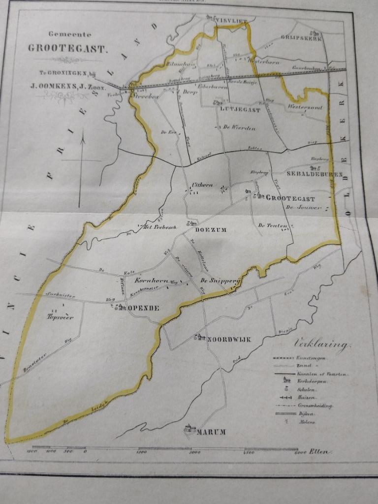 09 / Grootegast Lutjegast Opende Grijpskerk Litho Fehse 1862, Ophalen of Verzenden