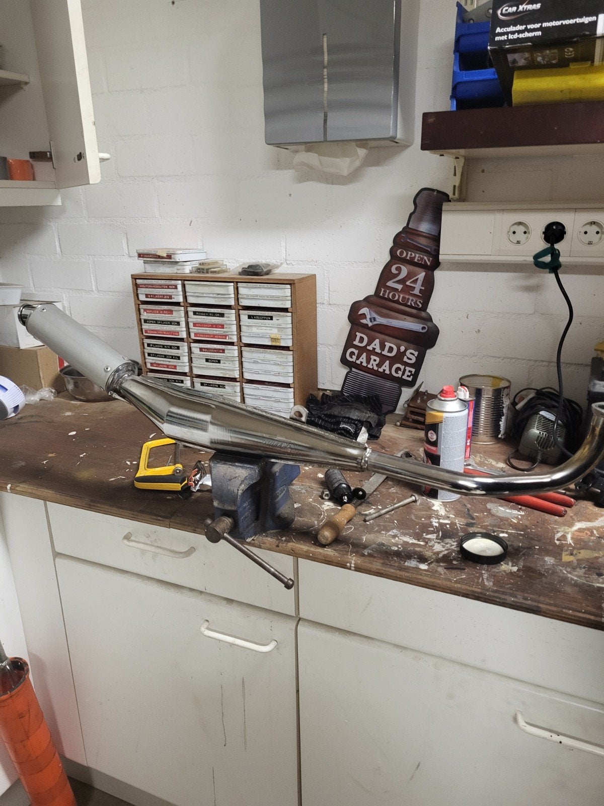 tomos bullet uitlaat, Ophalen