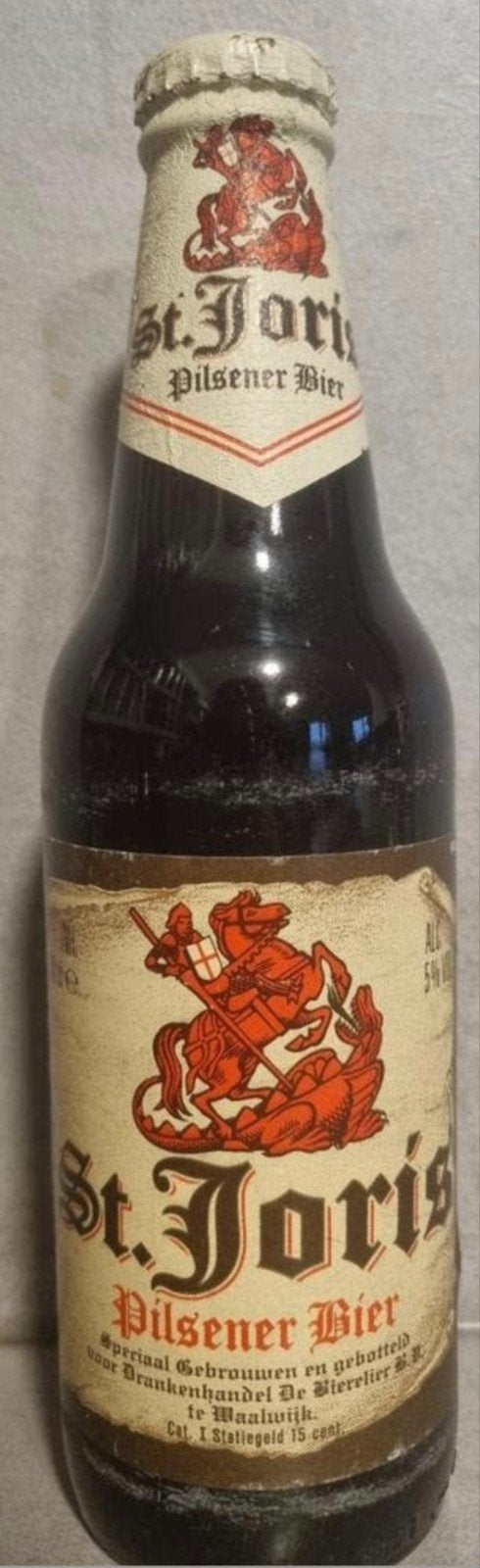 St. Joris '92 - De Kroon, Oirschot - De Bierelier, Waalwijk, Verzamelen, Biermerken, Ophalen of Verzenden, Zo goed als nieuw, Flesje(s)