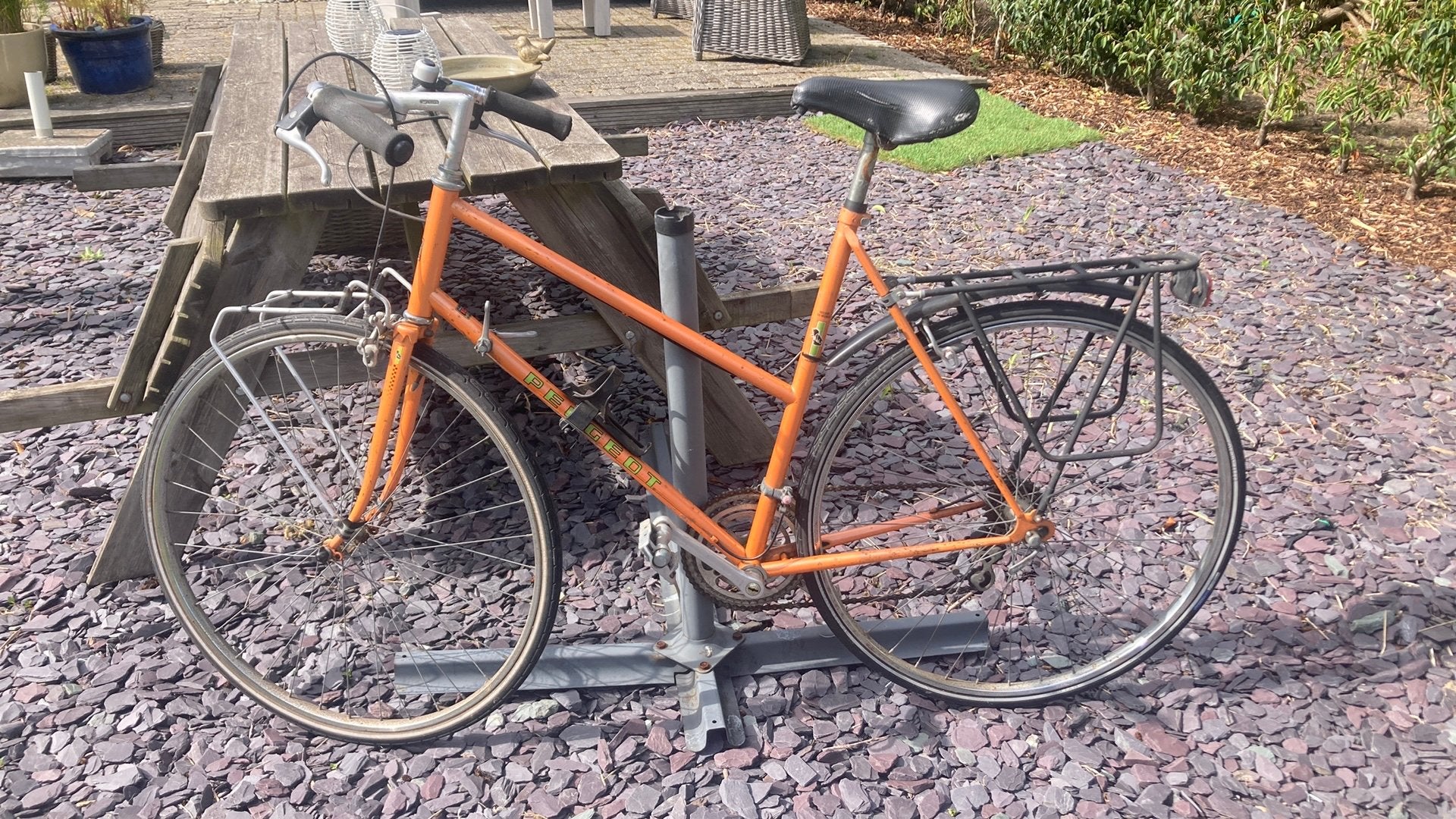 Peugeot fiets oranje, Overige merken, Minder dan 10 versnellingen, Gebruikt, Staal