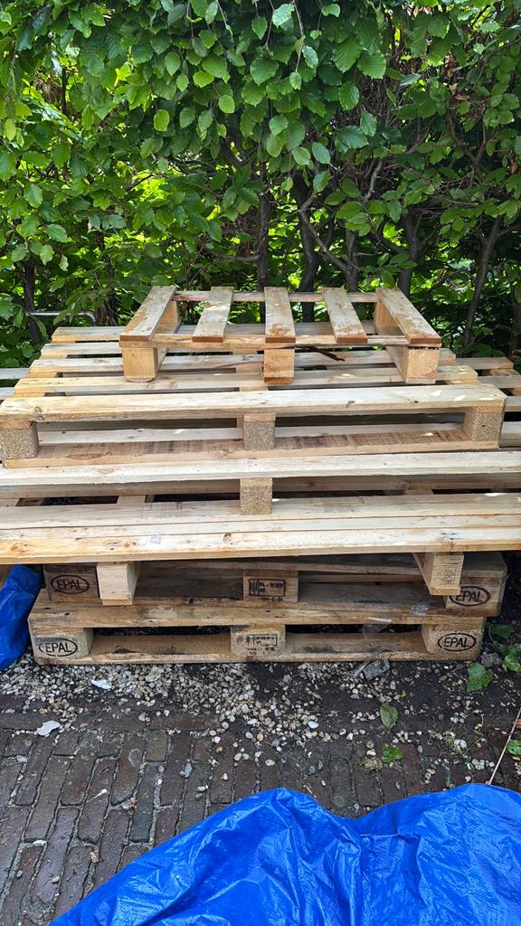 Stapel pallets, Doe-het-zelf en Verbouw, Ophalen, Overige houtsoorten, Minder dan 200 cm, Pallet