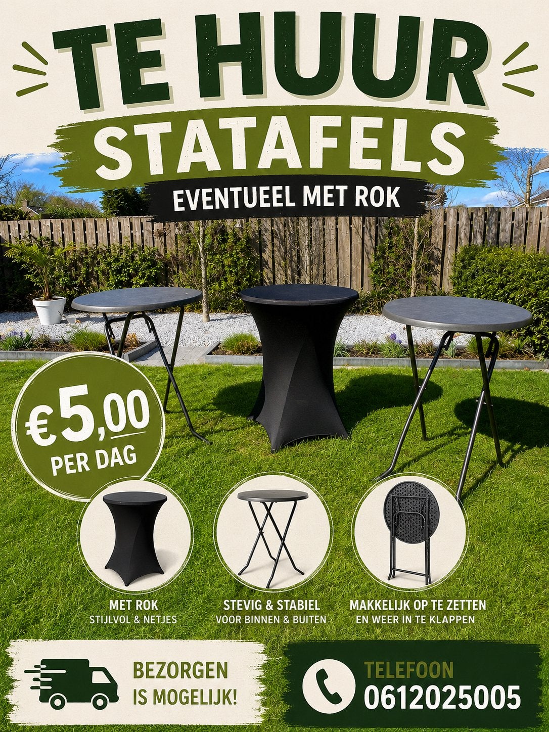 Biertafel Set te Huur - Perfect voor Elk Feest!, Ophalen, Gebruikt