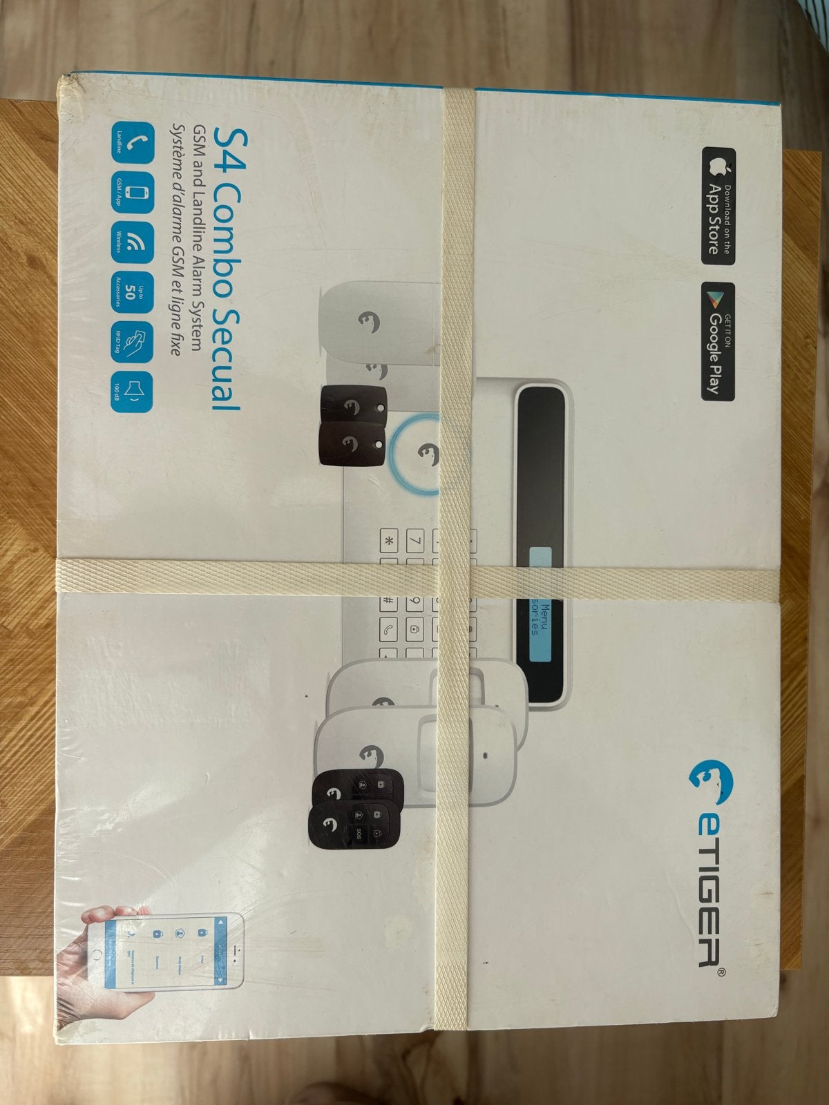 eTIGER S4 Combo Secual GSM & Vaste Lijn Alarmsysteem, Doe-het-zelf en Verbouw, Alarmsystemen, Zo goed als nieuw, Compleet systeem
