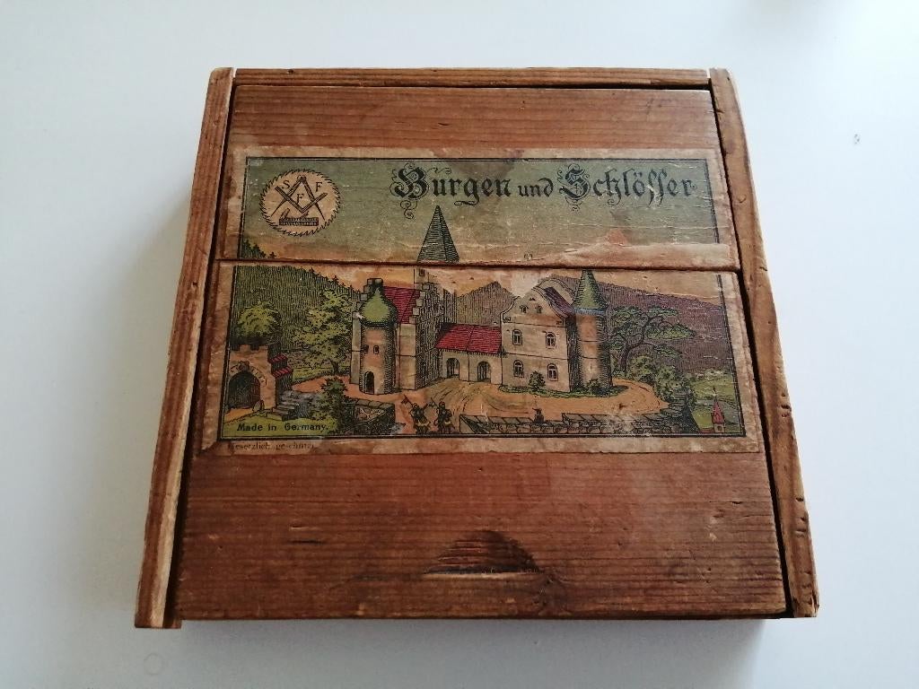 Antiek hout blokkendoos Sff made in Germany, Antiek en Kunst, Antiek | Speelgoed, Ophalen of Verzenden