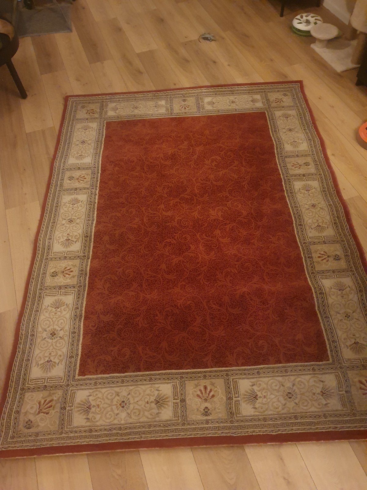 Perzisch tapijt bordeaux rood met beige rand, Ophalen, Gebruikt, Klassiek, Perzisch, 150 tot 200 cm