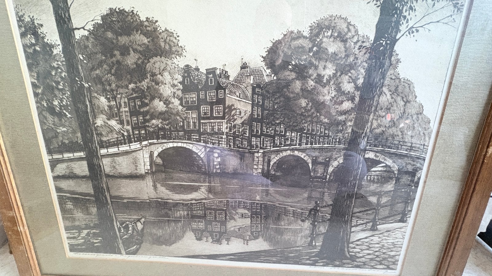 Cornelis Brandenburg - Amsterdam - Keizersgracht Reguliersgr, Antiek en Kunst, Gesigneerd, Ets, Stadsgezicht, Ophalen of Verzenden