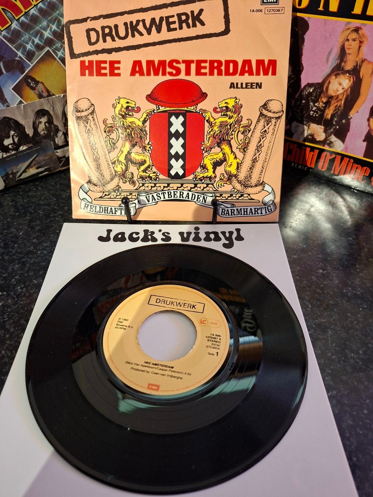 Drukwerk - Hee Amsterdam (Vinyl Single) 1983, Cd's en Dvd's, Vinyl | Nederlandstalig, Originele persing, 7 inch, Ophalen of Verzenden