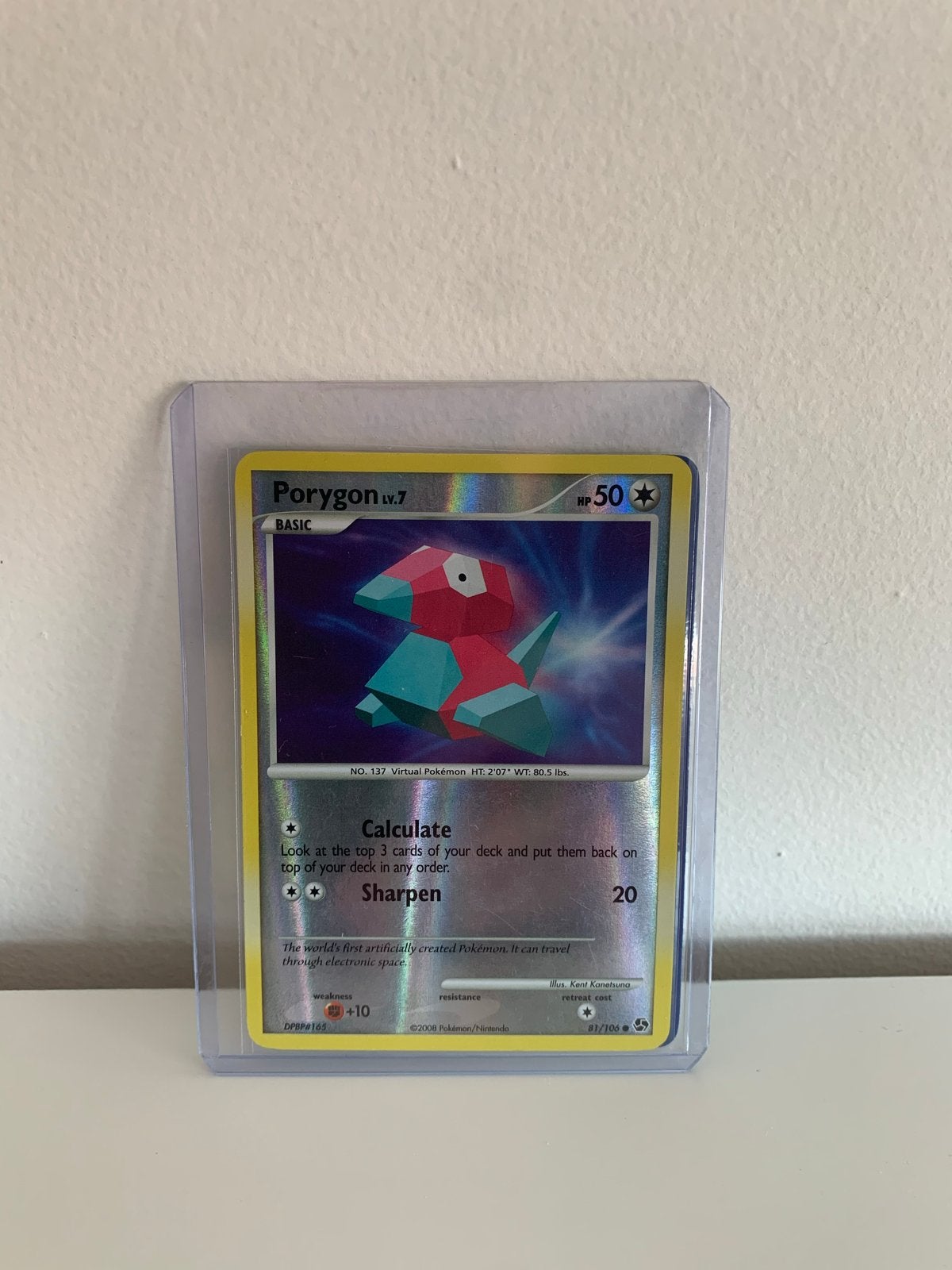 Porygon Lv.7 Pokémon Kaart - Reverse Holo, Ophalen of Verzenden, Gebruikt, Losse kaart