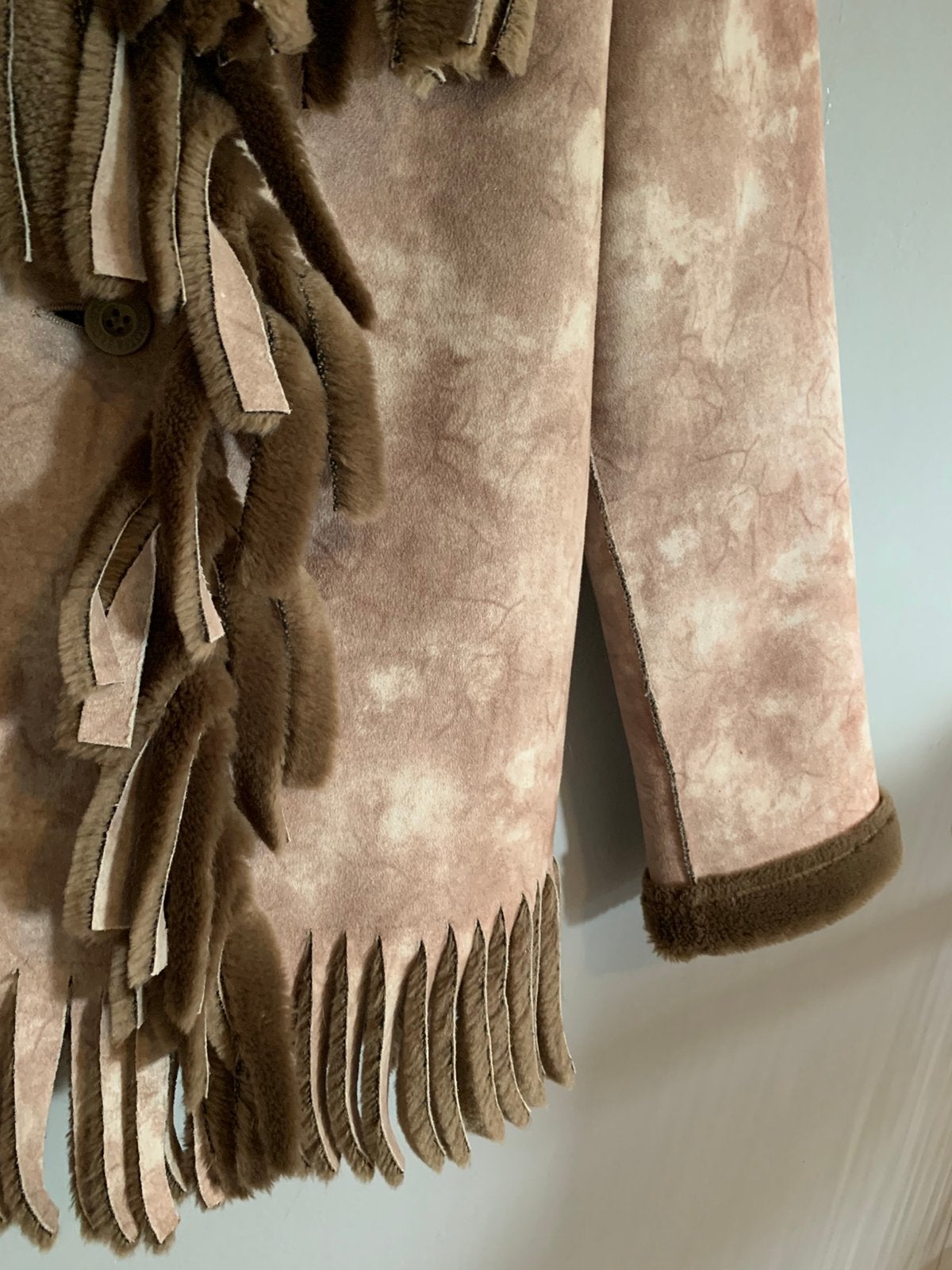 Vintage gevoerde jas fringe jacket M, Maat 38/40 (M), -, Ophalen of Verzenden, Zo goed als nieuw