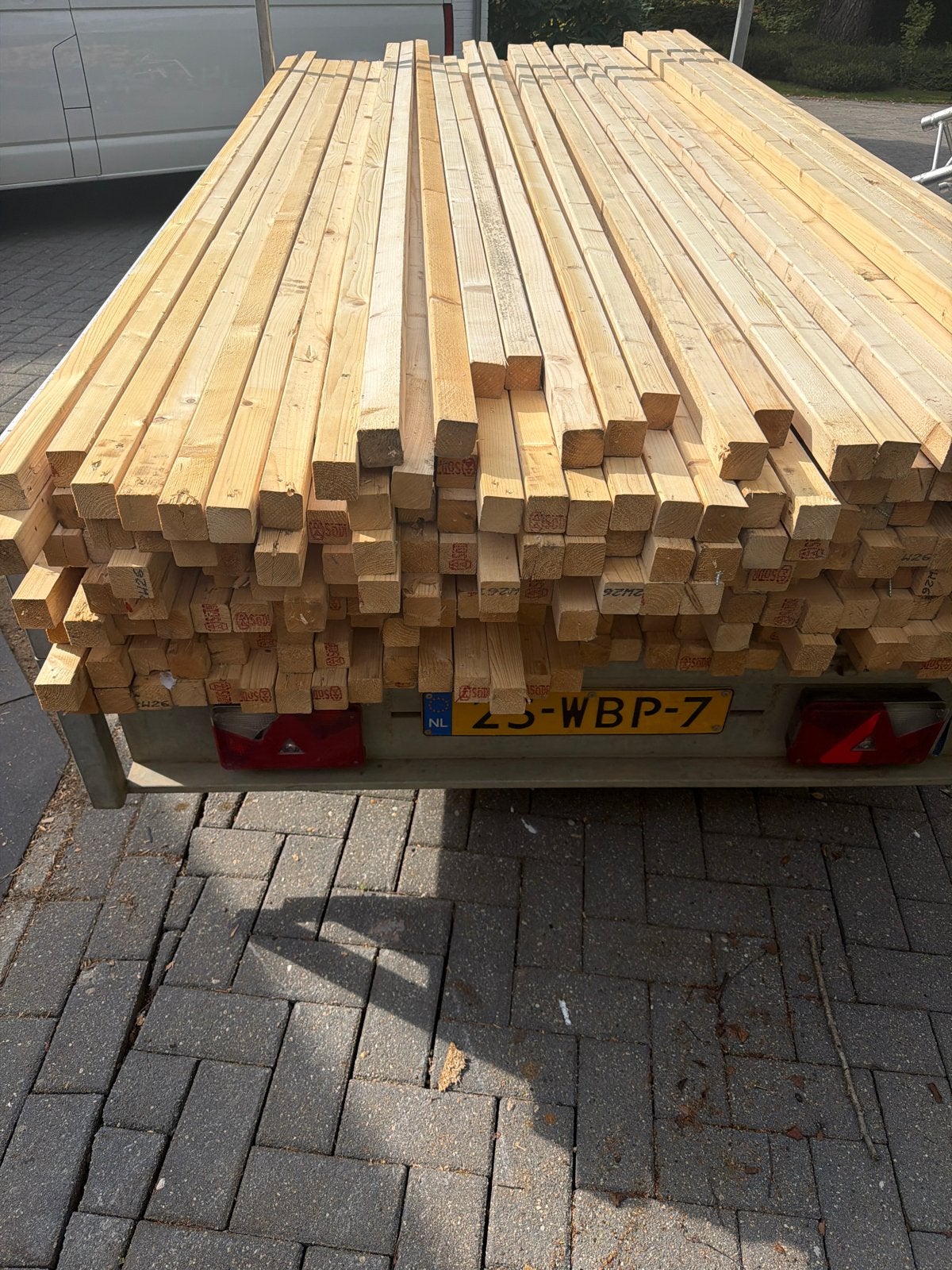 Vuren balken- 50x50x300 mm (ophalen Maasmechelen), Doe-het-zelf en Verbouw, Ophalen, Gebruikt, Balk, Vuren