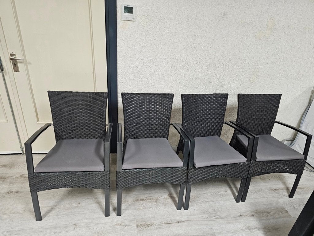 4 Royal patio tuinstoelen voor €50,-, Ophalen, Kunststof, Gebruikt, Nvt