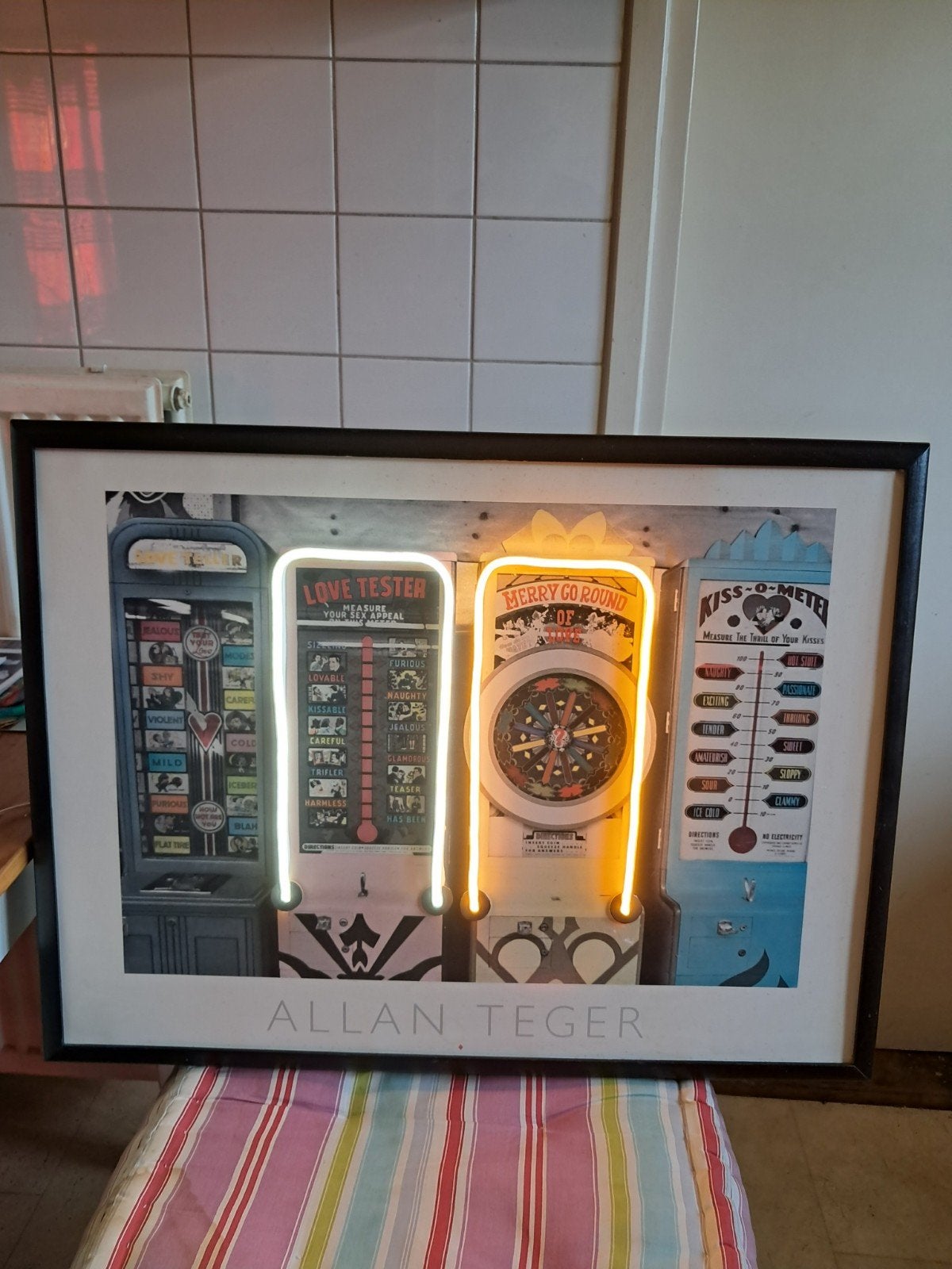 Retro vintage Allan Teger lichtbak met adapter, Verzamelen, Ophalen of Verzenden, Gebruikt, Lichtbak of (neon) lamp