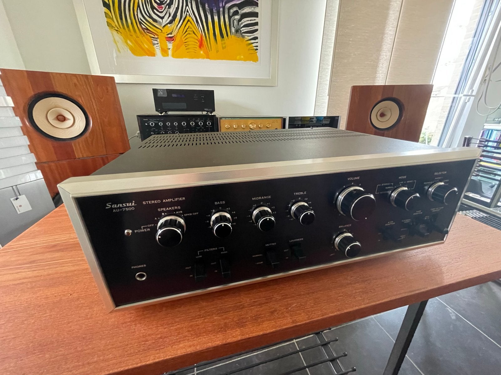 Vintage Sansui AU-7500 versterker, Overige merken, Ophalen of Verzenden, Zo goed als nieuw, 60 tot 120 watt