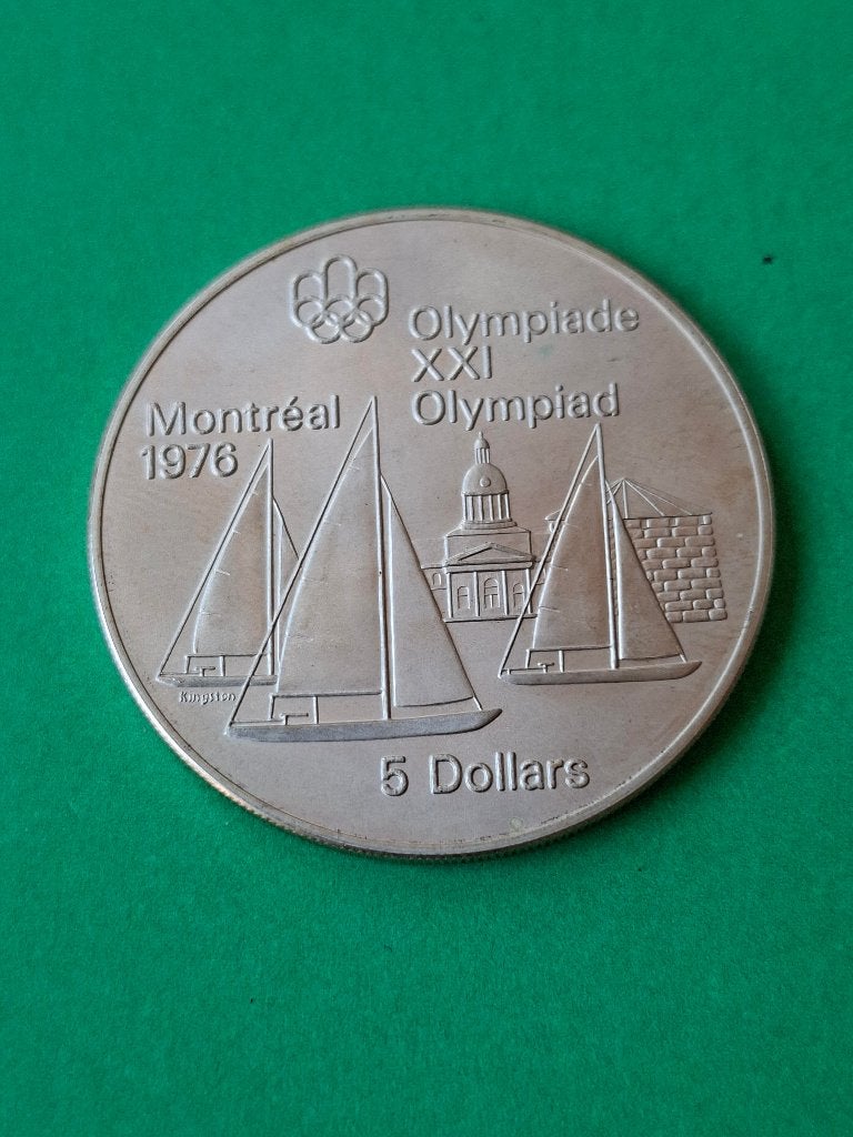 1973 Canada 5 dollars in zilver OS Montréal zeilen, Verzenden, Noord-Amerika, Losse munt, Zilver