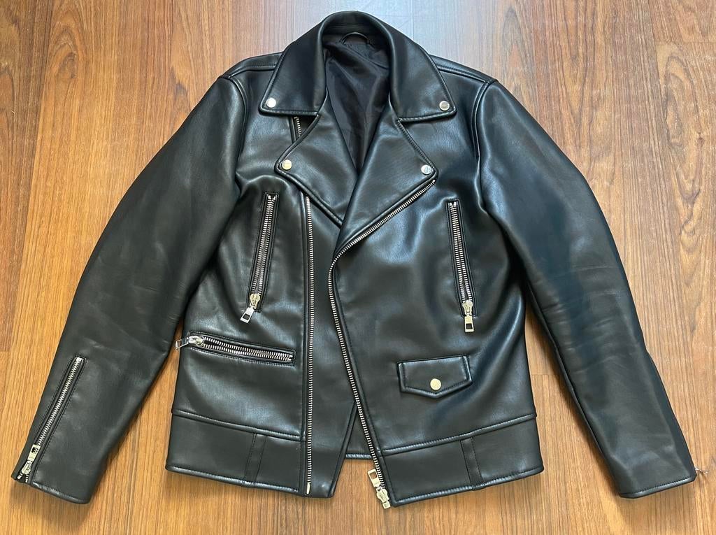 Leren jas Zara, S, Ophalen of Verzenden, Gedragen, Maat 46 (S) of kleiner, Zwart