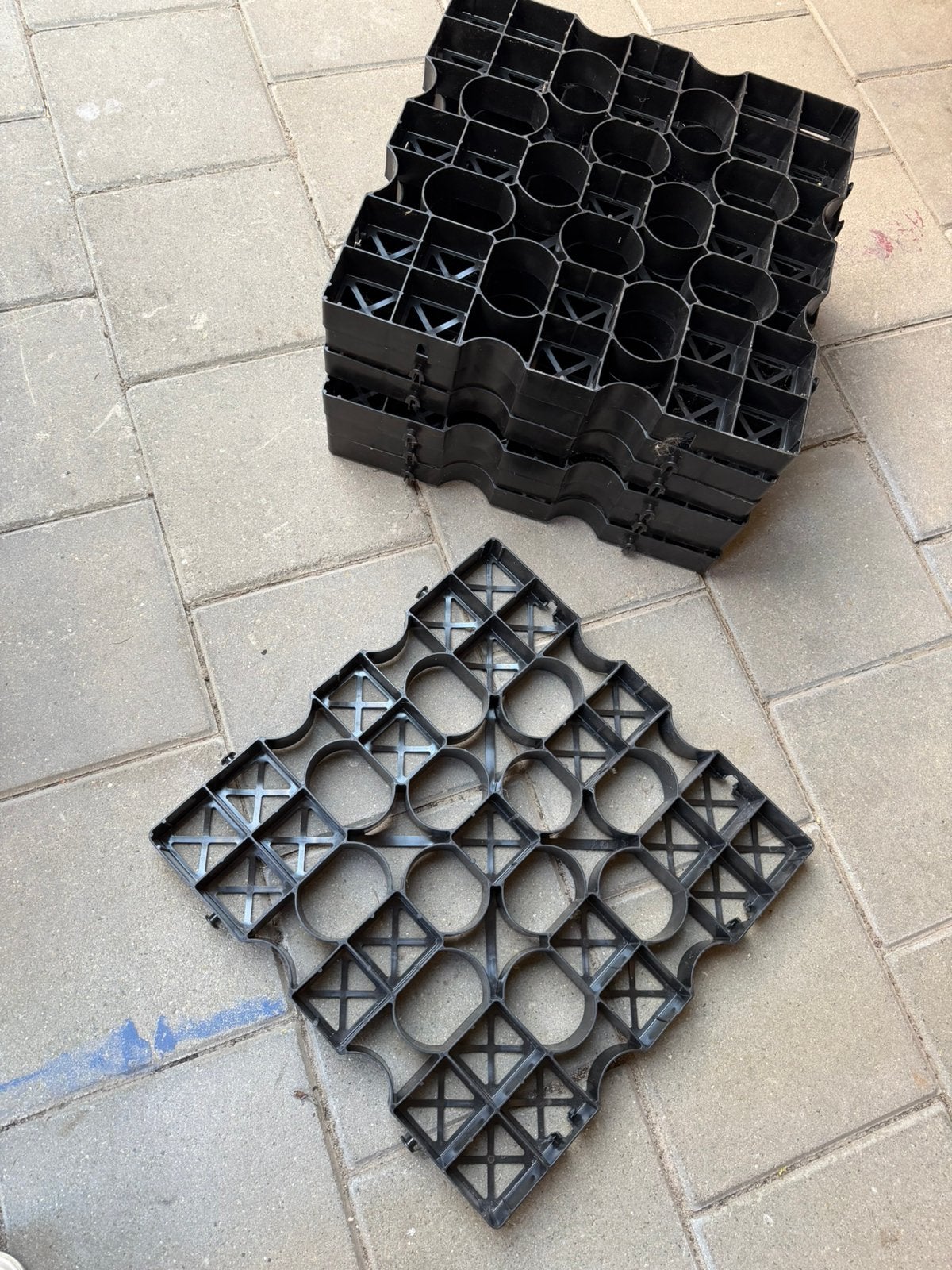 7 Stuks! Grintplaten 50x50 cm Paddock Matten Grastegel, Overige materialen, Zwart, Overige typen, Nieuw