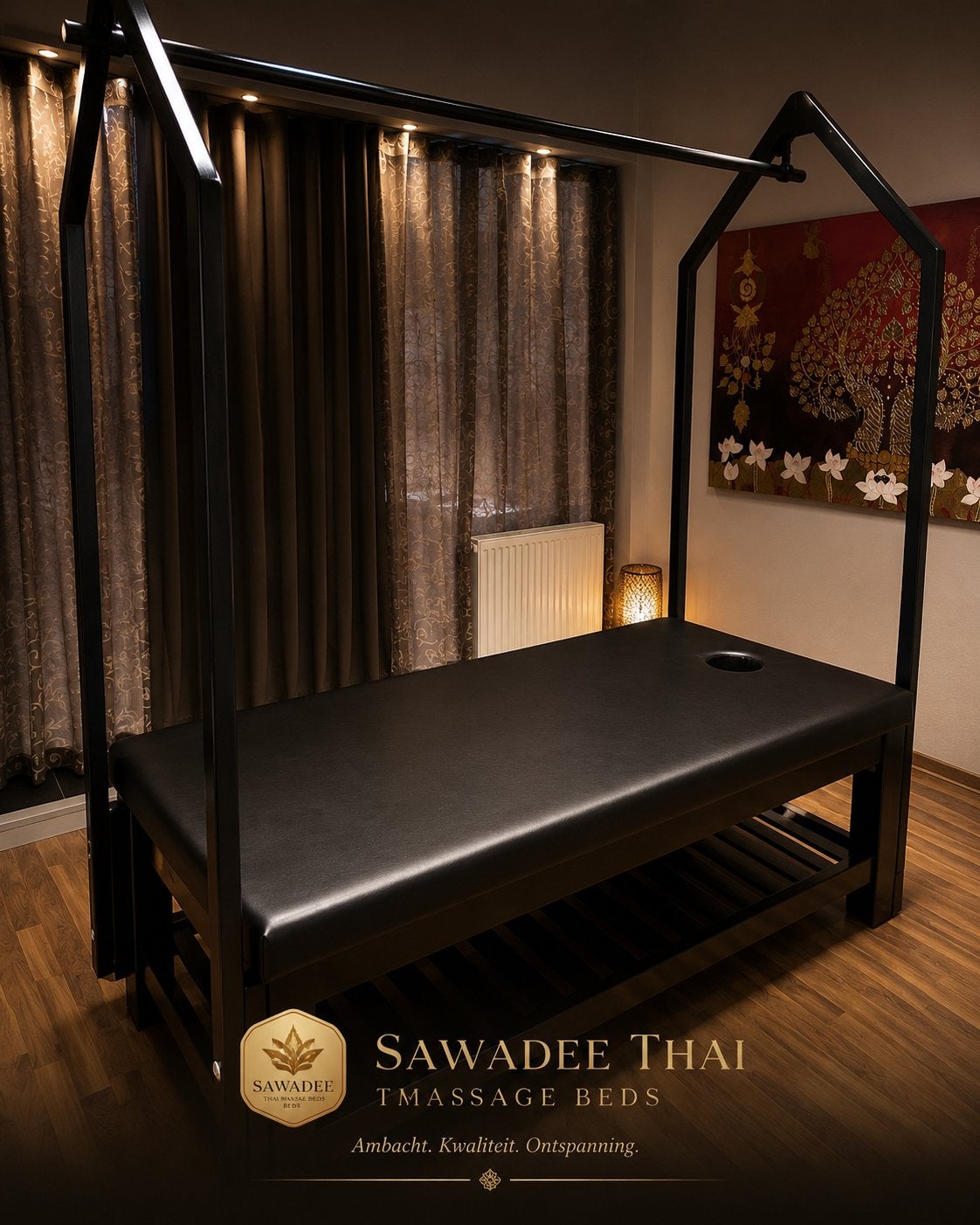 Thaise massagebed 100% kraak- en piepvrij, Ophalen, Nieuw, Overige maten, Hout