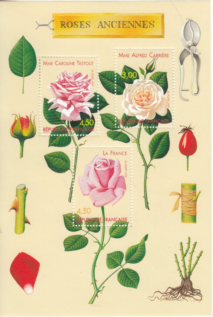Frankrijk Postzegelvelletje Rozen, Verzenden