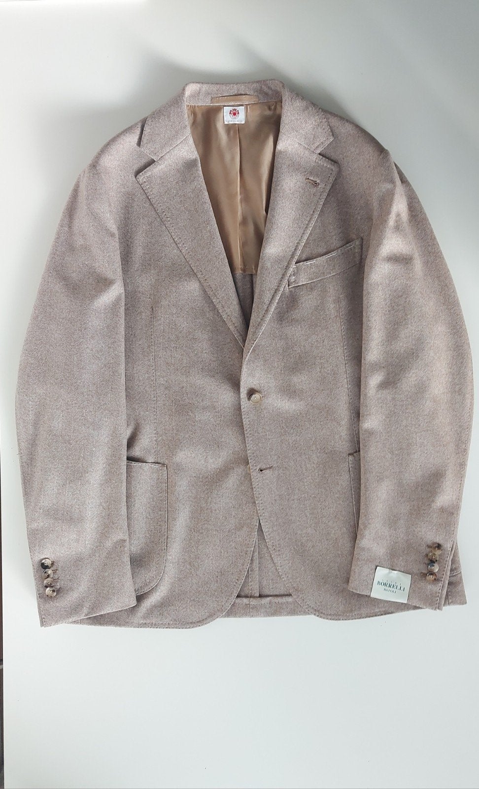 Luigi Borrelli colbert | Beige maat 56 (&52), Beige, Luigi Borrelli, Maat 56/58 (XL), Ophalen of Verzenden