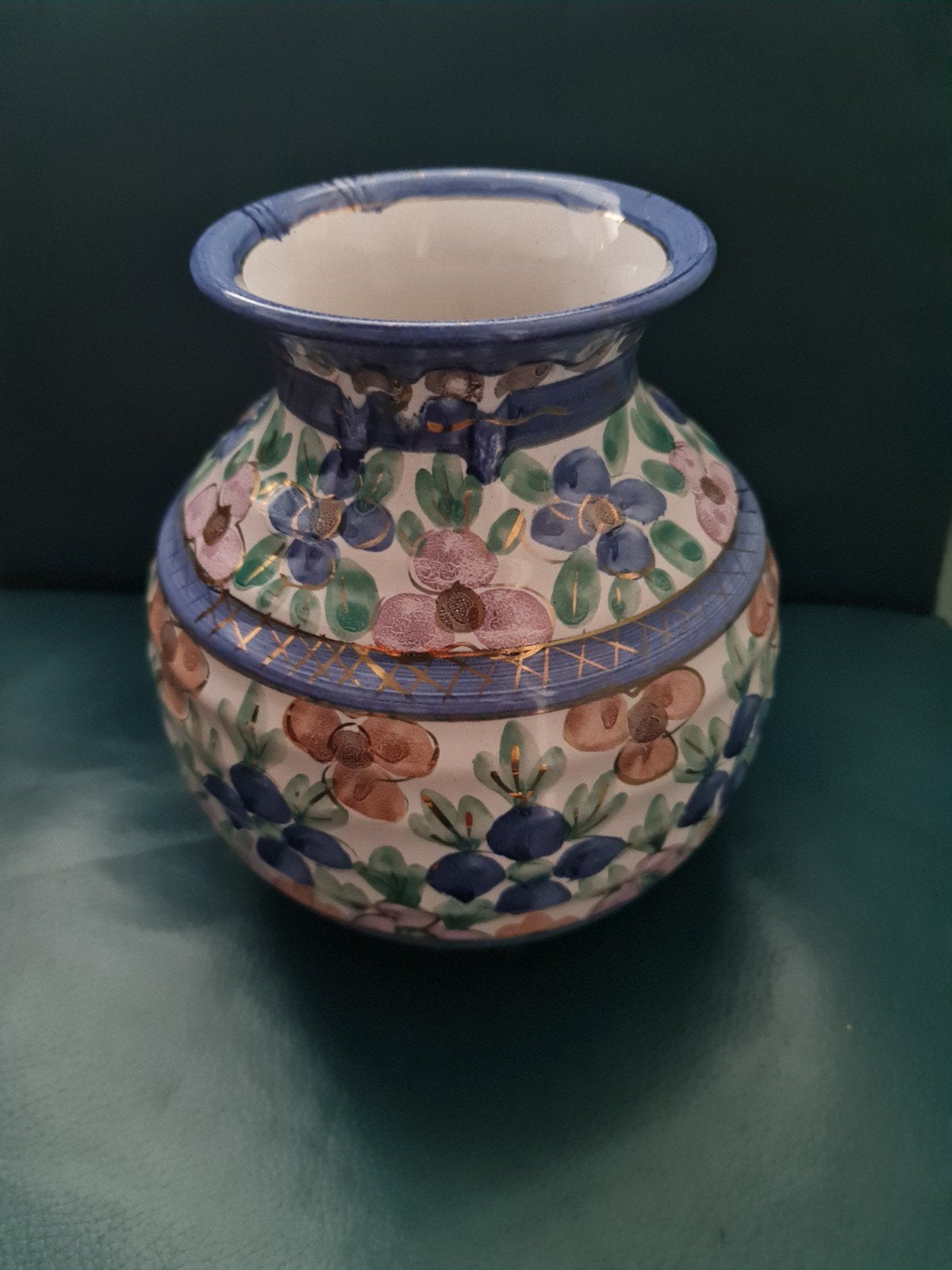 Vintage Hollandse vaas, handgeschilderd, bloemmotief, Antiek en Kunst, Antiek | Vazen, Ophalen of Verzenden