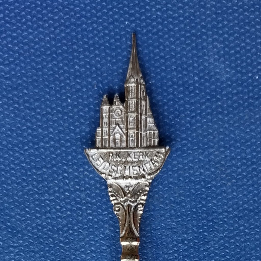 verzilverd lepeltje RK Kerk Leidschendam (JS Zn), Antiek en Kunst, Ophalen of Verzenden