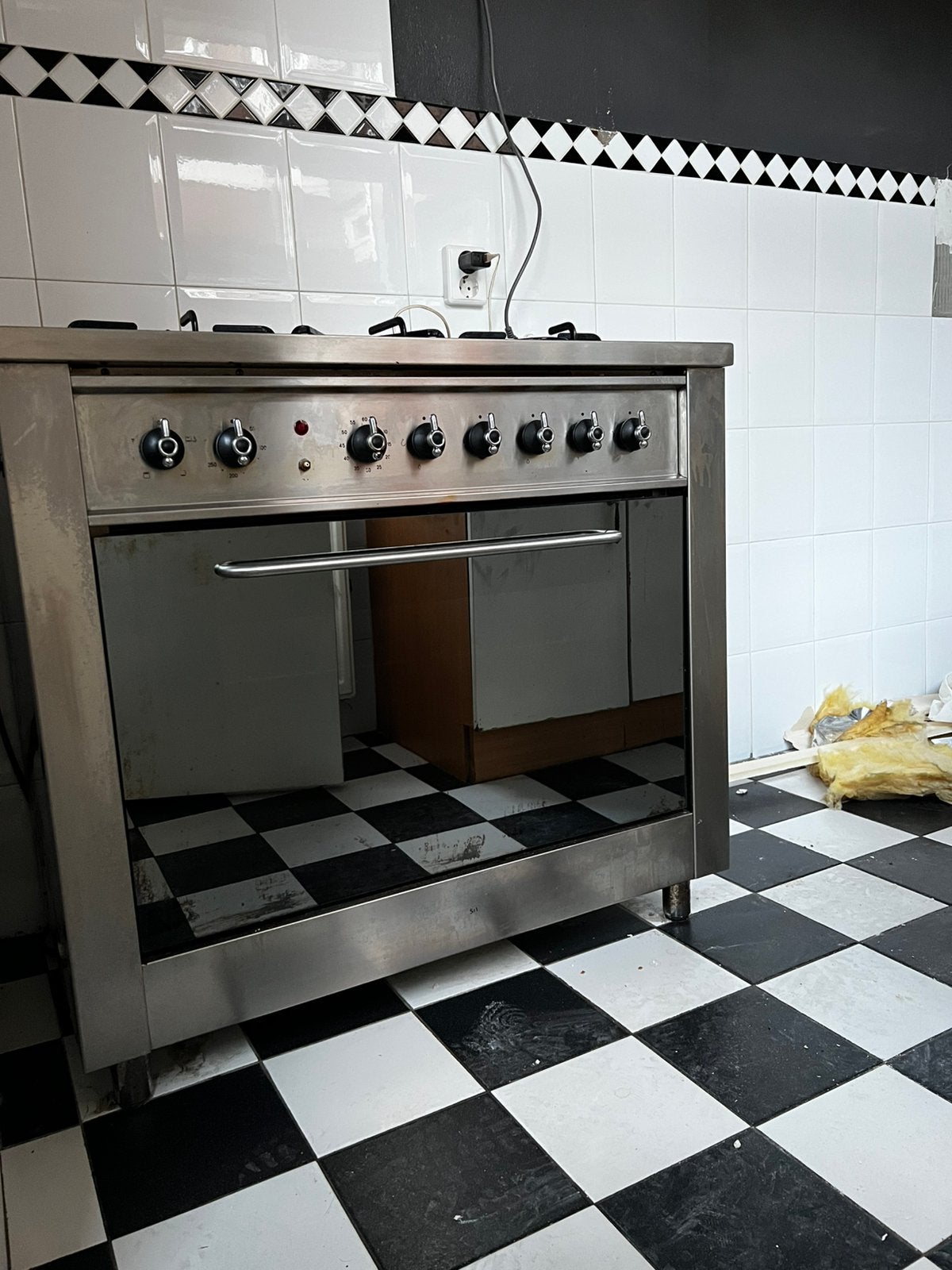 Gasfornuis met oven groot, Witgoed en Apparatuur, Fornuizen, Ophalen, Hete lucht, 60 cm of meer, Zo goed als nieuw