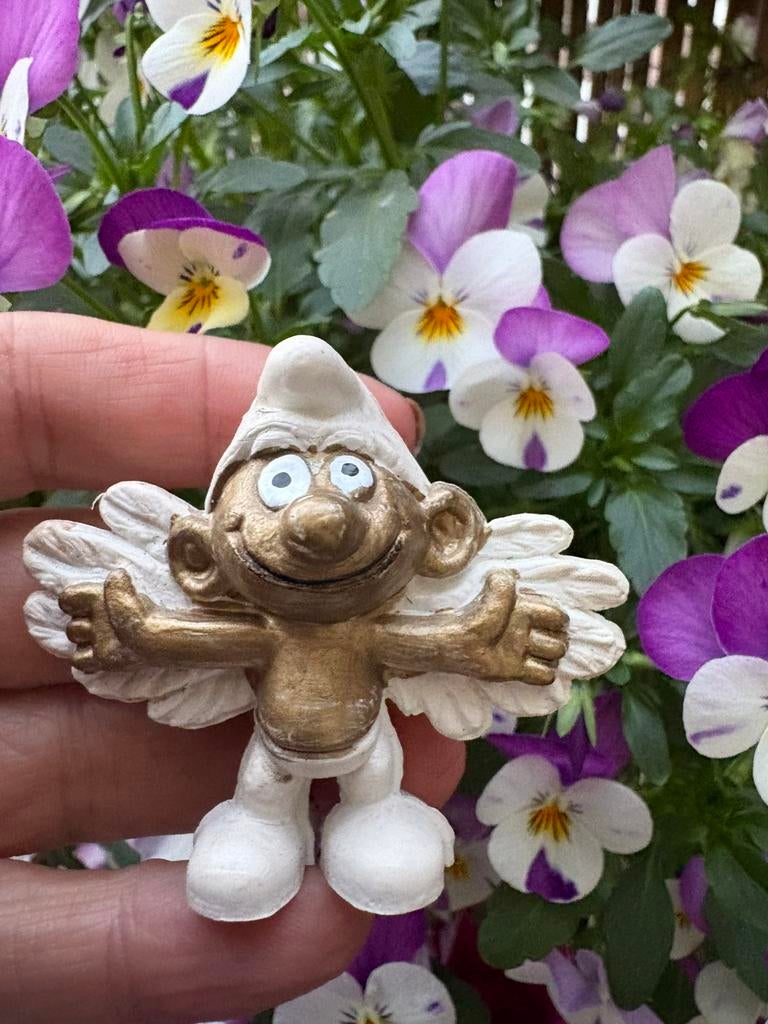 Engel smurf goud met wit Peyo, Verzamelen, Smurfen, Ophalen of Verzenden