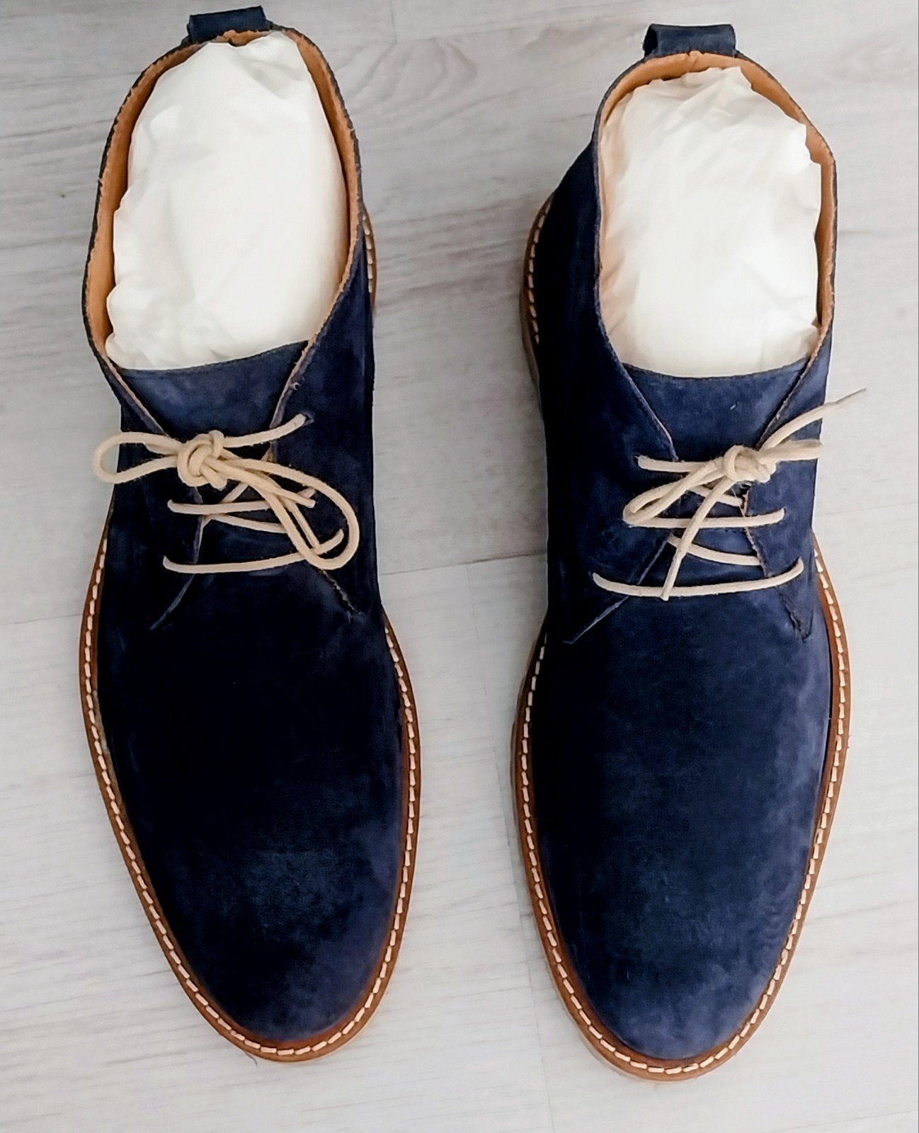 Donkerblauwe suède veterschoenen - BLACK by Manfield, BLACK by Manfield, Blauw, Ophalen of Verzenden, Zo goed als nieuw