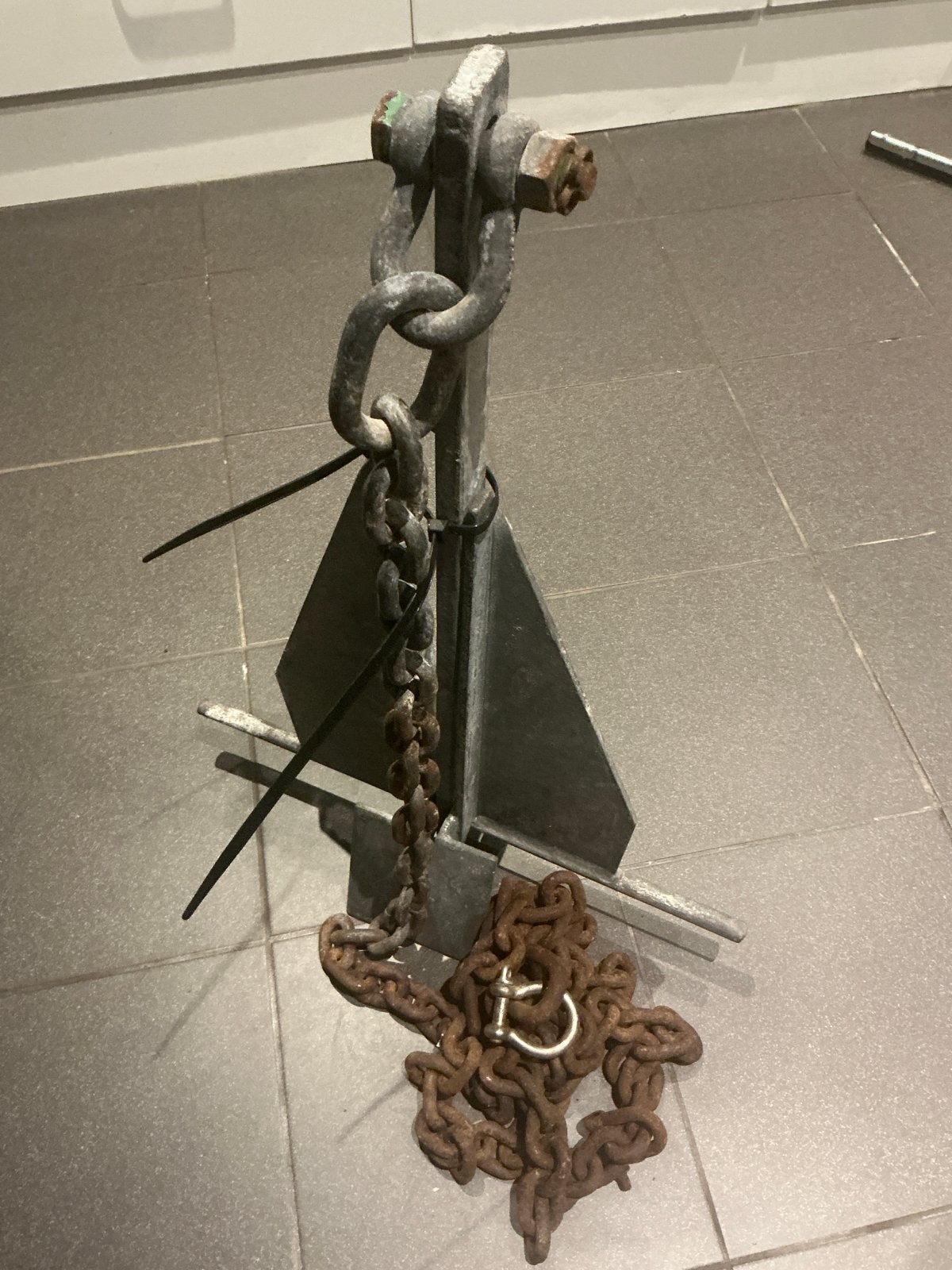 Anker met ketting - Ideaal voor boot of boei, Watersport en Boten, Ophalen of Verzenden, Gebruikt, Overige typen