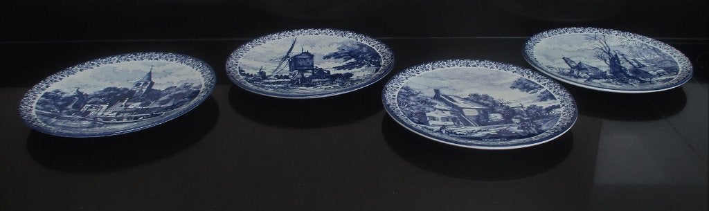 delfts wandborden de 4 jaargetijden Ger Gubbels, Boch Freres, Antiek en Kunst, Ophalen of Verzenden