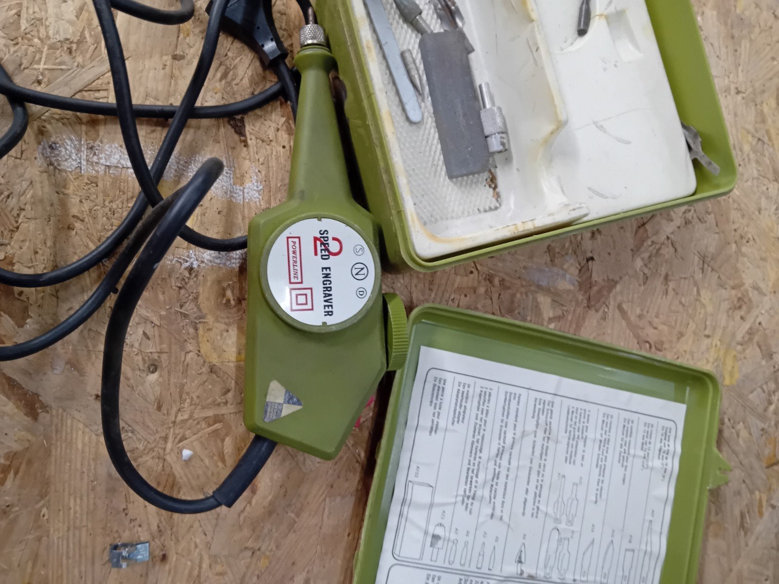 Vintage Tandy Powerline 2 Speed Engraver met accessoires, Ophalen of Verzenden, Gebruikt