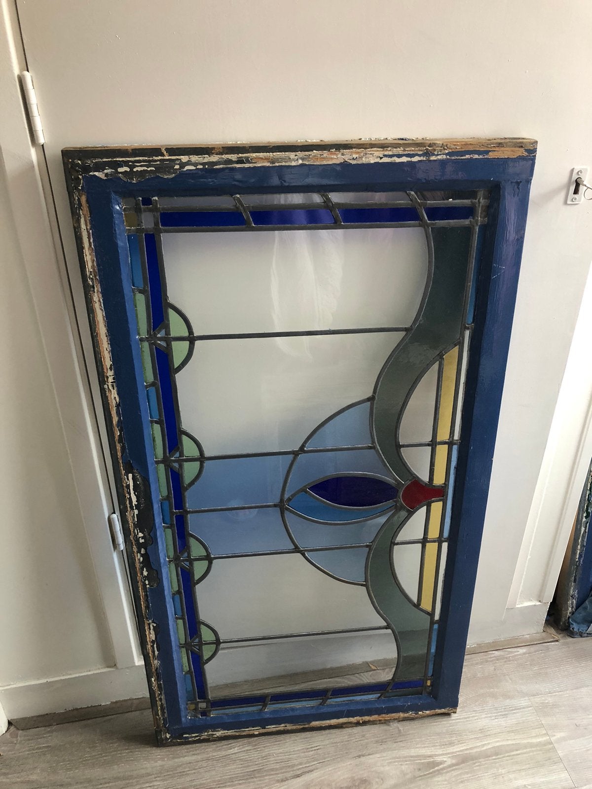 2 Glas in lood bovenramen, Ophalen, Gevelraam of Ruit, Minder dan 80 cm, Glas in lood