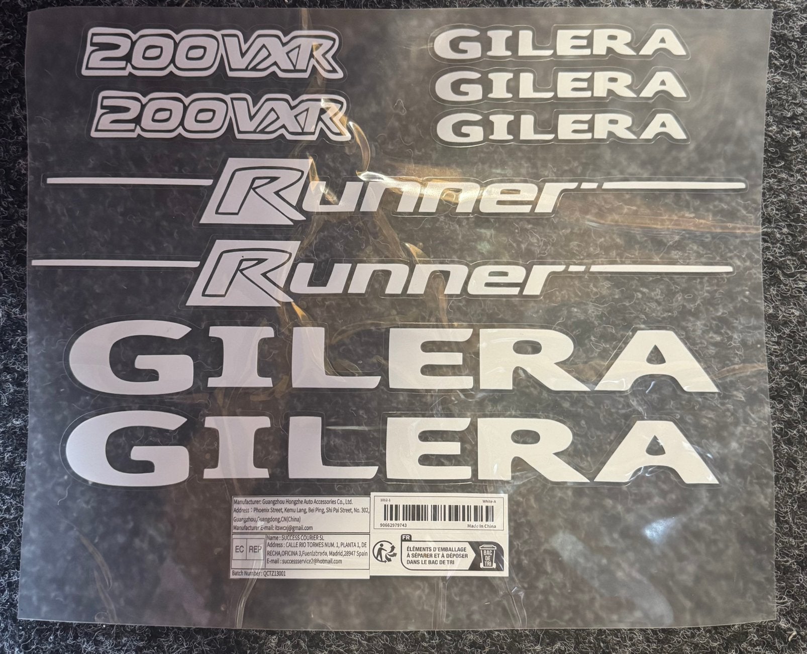 Gilera Runner sticker set wit, Ophalen of Verzenden, Gilera, Kyano.hkm@icloud.com