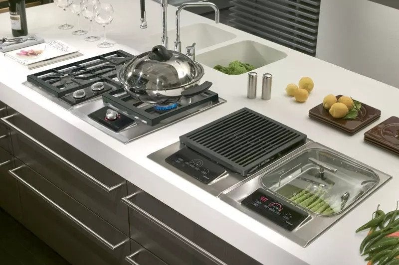 Luxe Wolf inbouw Steamer Wokbrander 2pits & elektrische gril, Niet ingevuld, Niet ingevuld, Ophalen of Verzenden, Zo goed als nieuw