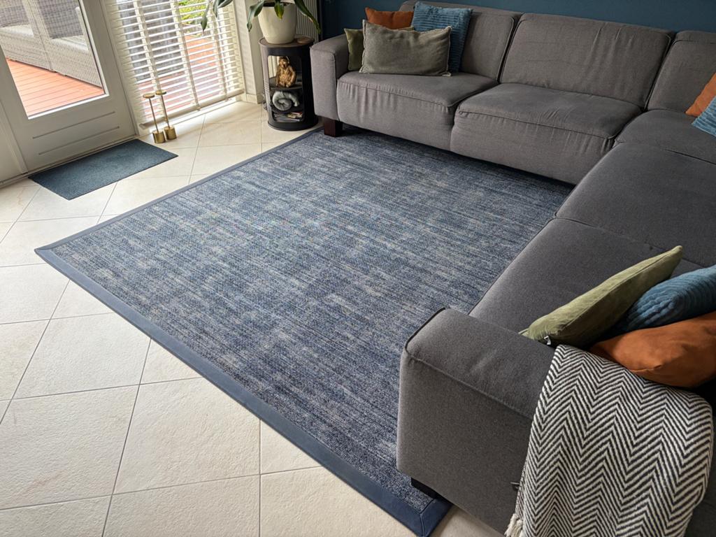 Desso Vloerkleed 240x240 Jeans Denim Light met Biesband, Ophalen, Blauw, Vierkant, 200 cm of meer