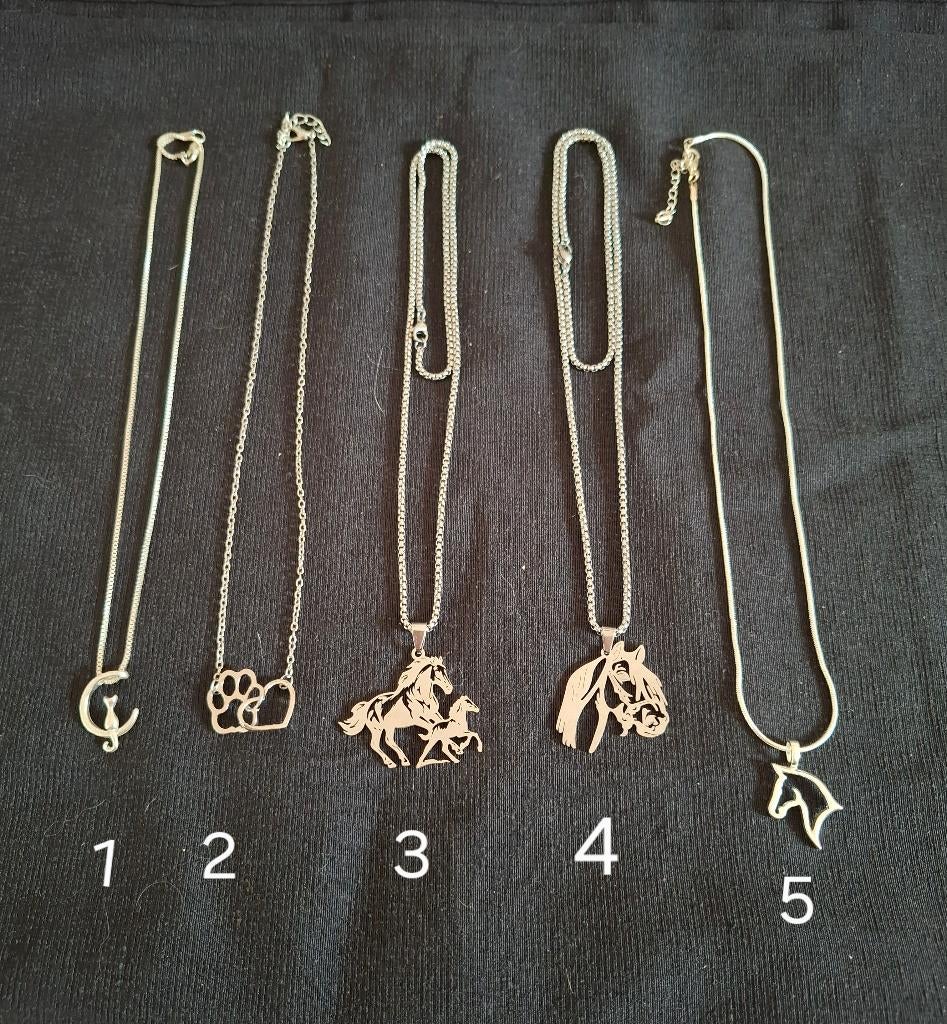 Diverse kettingen paard kat hond NIEUW 3,00 euro per stuk, Sieraden, Tassen en Uiterlijk, Kettingen, Ophalen of Verzenden, Nieuw