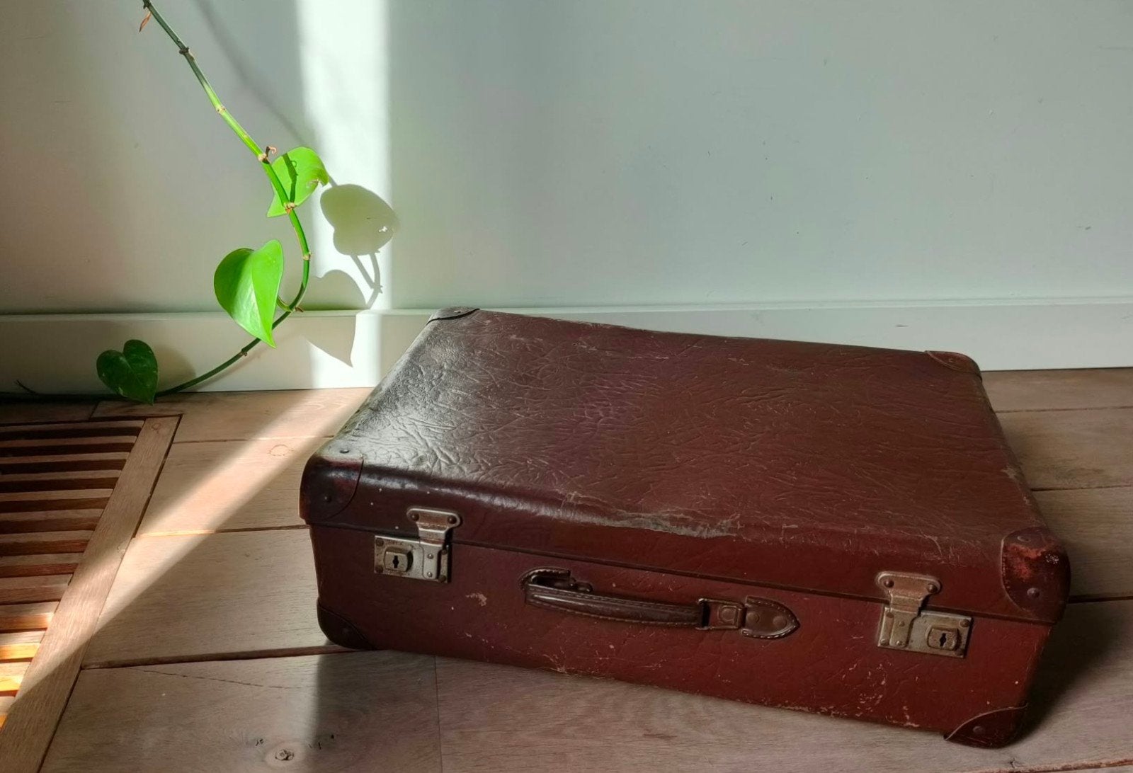 Vintage reiskoffer / opbergkist, Gebruikt, Hard kunststof, Minder dan 50 cm, Ophalen of Verzenden