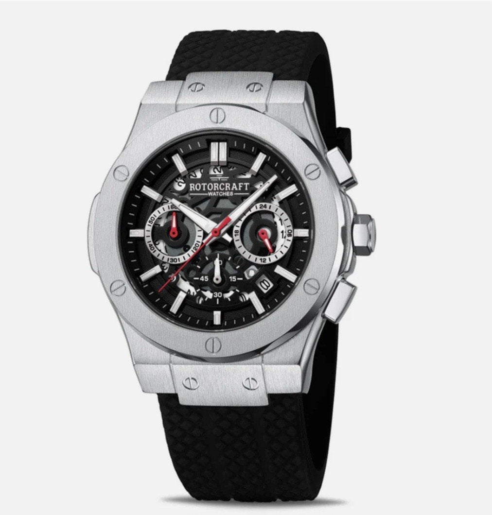 Rotorcraft Raven RC5501 Chrono horloge Nieuw, Ophalen of Verzenden, Nieuw, Leer, Overige merken