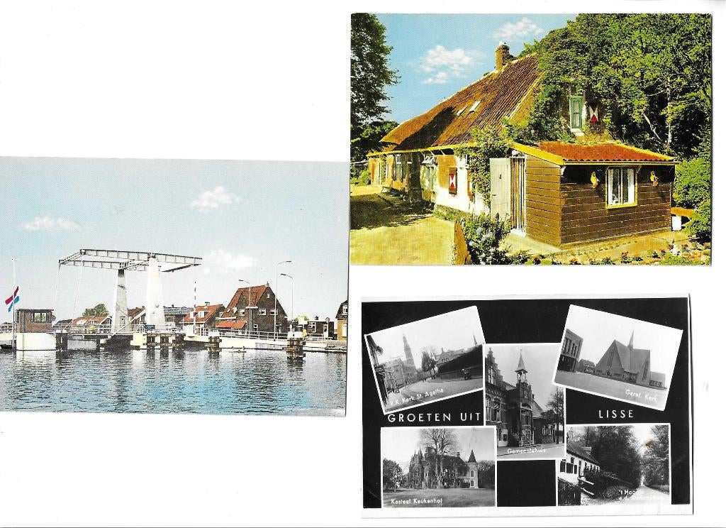 lisse  3x  brug ringvaart  lammetje groen, Verzenden, 1960 tot 1980, Ongelopen, Zuid-Holland