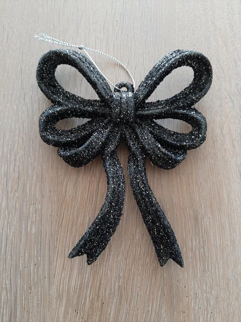 Kersthanger zwarte strik met glitters (nieuw)!, Diversen, Kerst, Nieuw, Ophalen of Verzenden