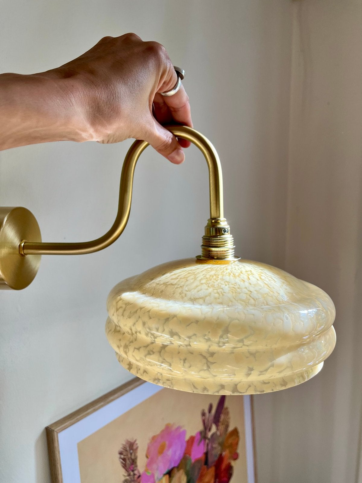 Marble yellow: set van 2 stijlvolle wandlampen, E14 (klein), Meerkleurig, Ophalen of Verzenden, Wandlamp