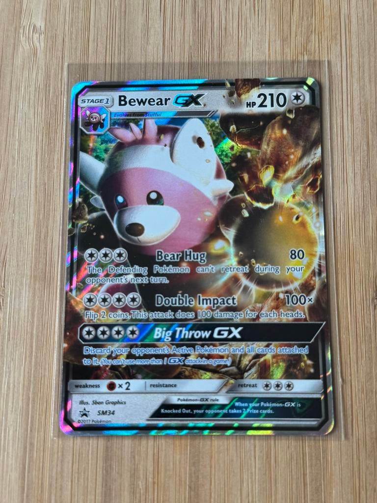 Pokemon Bewear GX sun and moon Promo 34, Ophalen of Verzenden, Zo goed als nieuw